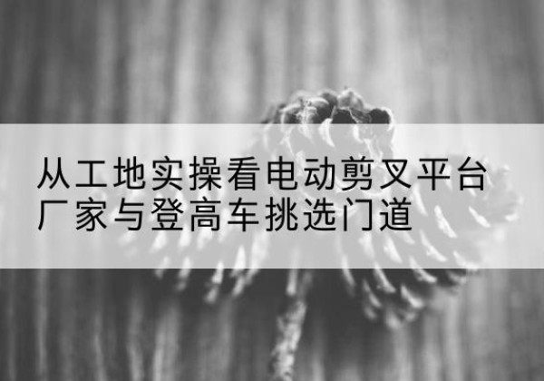纳雍电动剪叉升降平台厂家-从工地实操看电动剪叉平台厂家与登高车挑选门道